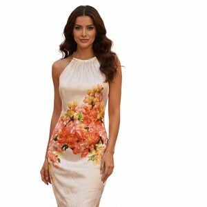 Cache Cream Sleeveless dress